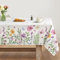 Artoid Mode Rosa Blumen Blätter Schmetterling Frühling Tischdecke 140x200 cm, Saisonnal Sommer Fleckschutz Tischwäsche Küche Dekoration Party Dekor