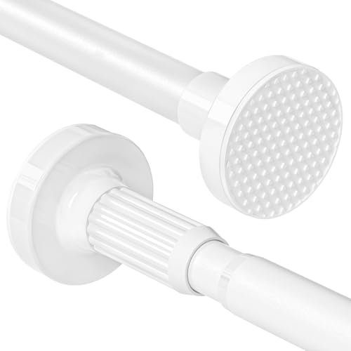1 x telescopic rod, white, 110-248 cm, diameter 25 mm, curtain rod, no drilling, shower rail for clamping, telescopic clamping rod for curtains, curtain rod, curtain rod for clamping, shower curtain