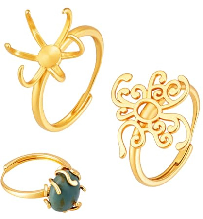 PH PandaHall 2pz Base per Anello Placcata Oro 18K Regolabile per Anelli con Artigli per La Creazione di Anelli con Pietre Preziose e Strass, Adatto per Gemme da 12mm