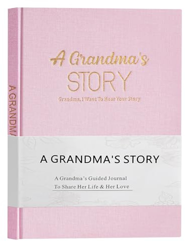 Miaikoe Grandma's Life Story Journal familjeminne linne bok för mormor att dela sina minnen, med 250+ snabba frågor present till födelsedag mors dag jul (rosa)