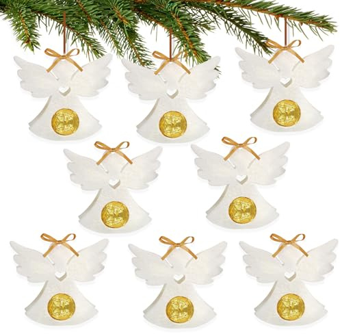 BOFUNX 8 Stück Weihnachtsdeko Anhänger Geschenk Schokolade Halter Candy Box zum Befüllen Weihnachtsbaum Anhänger Christbaumschmuck Geschenk Weihnachten Basteln Deko für Weihnachtsbaum
