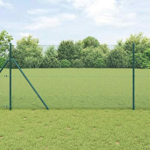 Recinzione da giardino, recinto a rete metallica, recinzione decorativa, recinzione con palo verde 1,4 x 10 m in acciaio per pubblico, commerciale, parco, decorazione