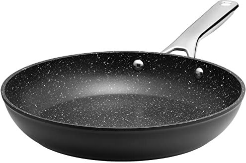 Fadware Induction Frying Pan 28cm, Non Stick Frying Pan with Sturdy Stainless Steel Handle, Large Skillet Pans for Induction Hobs, Black