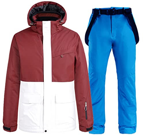 Tuta da sci Vestiti Per Gli Uomini Sport Invernali Antivento Impermeabile Sci Snowboard Giacca E Pantaloni Set Maschio Snowsuit Caldo giacca pantaloni 1 XXXL