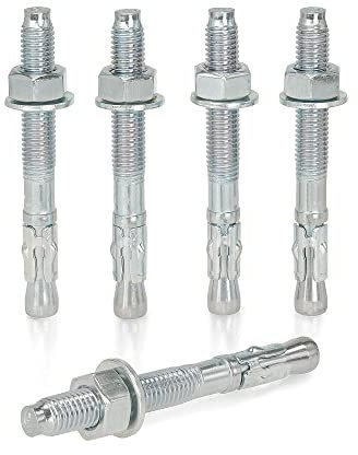 KM TRADE Bolzenanker - Schwerlastanker aus verzinktem Stahl mit ETA Zulassung, Option 7 - M12 x 110 mm, fixierbare Dicke: 28 mm - 1 Stück