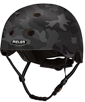 Melon Fahrradhelm »Camouflage Black« für Damen, Herren und Kinder | Leichter & sicherer urbaner Cityhelm mit Magnetverschluss, individuell anpassbar in schwarz, grau | Größe XL-XXL (58–63cm)