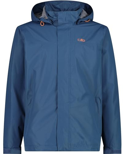 CMP - Chaqueta de Lluvia Resistente para Hombre con Capucha extraíble, Bluesteel, 50
