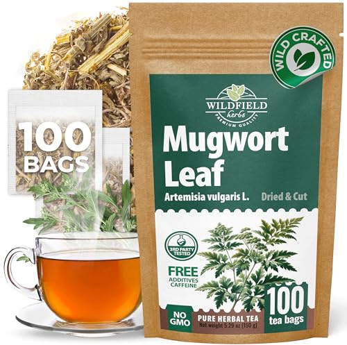100 Bags Dried Mugwort Tea Mugwort Herb Dried Tea (Dried Artemisia Vulgaris Herb) - 100 Count 1.5g Bags Artemisa