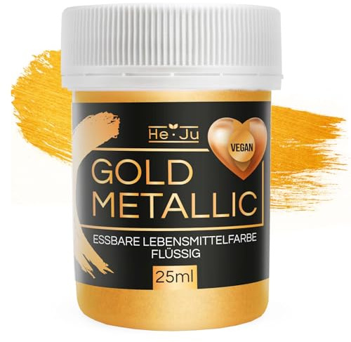 Colorant alimentaire liquide doré métallisé 25 ml, paillettes comestibles pour boissons et aliments (or métallisé, 25 ml)
