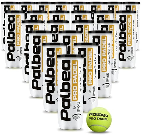 Palbea PRO Padel Balls. 24 Tubes of 3 Padel Tennis Balls FIP Approved. Paddle Balls Made of HV Felt for Training and Tournament. Suitable for Any Surface or Sites.