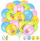 AhfuLife 32 Stück Ostern Luftballons, Ostern Deko Ballons, 8 Blaue 8 Gelbe 8 Rosa 8 Grüne Osterhasen Latexballons Osterballons für Kinder Geburtstag Osterfeier Eiersuche Party Osterdekoration