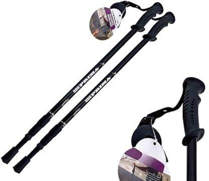 Telescopic Hiking Trekking Poles 2 Pack Ultralight Adjustable Collapsible Walking Sticks with Anti-Shock & Quick Lock System, Ideal for Men & Women Perfect for Hiking Camping & Backpacking