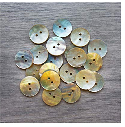 Sugar Plum Nacre Mother of Pearl Round Buttons 10mm (Pack of 20