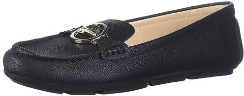 Calvin Klein Women's Layne Loafer Flat, Black Leather 967, 8 UK