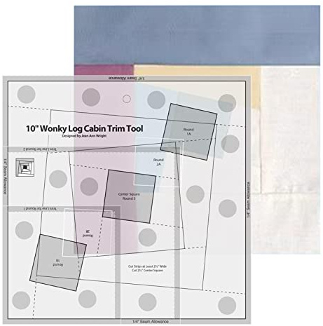 Bexdug Quilt Ruler, Wonky Log Cabin Trim Tool, Motion Sewing Templates, Log Cabin Trim Tool for Drawing, Craft, Sewing Projects, and, Quilting Supplies