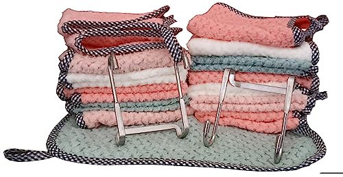 Bayeta multiusos con colgadores. Pack de paños de microfibra super absorbentes con enganche para colgar o llevar por su reducido tamaño. Ideales para la limpieza de hogares, coche, deportes o niños