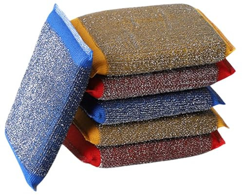 Lot de 6 éponges à récurer de cuisine, anti-rayures, non métalliques pour un nettoyage rapide