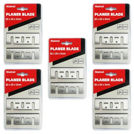 3-1/4 inch (82 mm) resharpenable high-Speed Steel Planer Blades Suitable for Makita 1900B N1900B KP0800 XPK01, DeWalt D26676 DW680, Bosch, Ryobi, and Other Brands - 5 Pairs per Pack