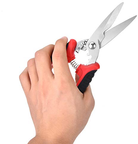 AKLOSIPY Multifunctional Tin Snips with Plastic Handle, Stainless Steel Cutting Tool for Horticulture and Industrial Use (Multifunctional Electronic Scissors)
