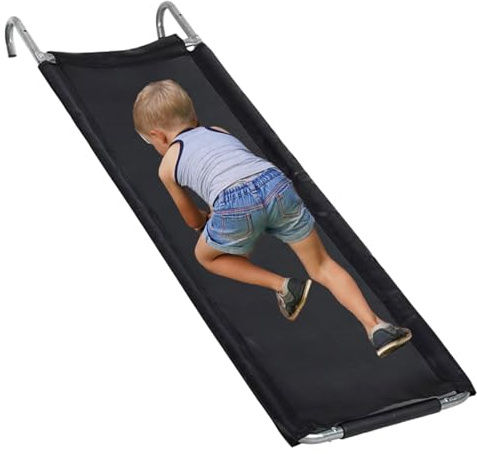 Planche de trampoline robuste pour enfants – Facile à installer – Glissière de trampoline sûre dans le jardin, escalade, divertissement parfait en plein air pour les enfants