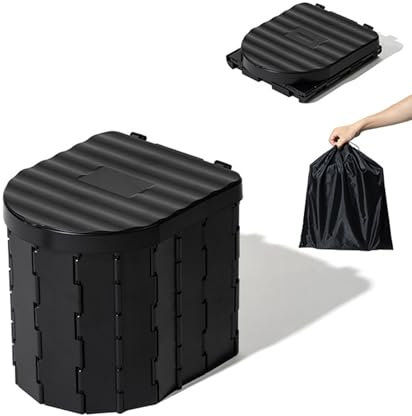 OYWEHECE Inodoro portátil para Acampar para Adultos, baño portátil para Acampar con Bolsas de Labios y Basura, Inodoro Plegable portátil, Inodoro de Viaje para Pescar, Caminata,A
