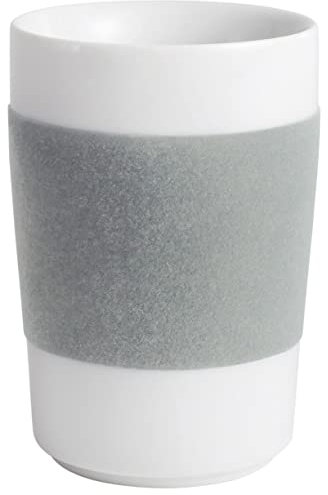 KAHLA touch! Maxi-Becher 0,35 l cool gray | Kaffeebecher mit Samt Banderole