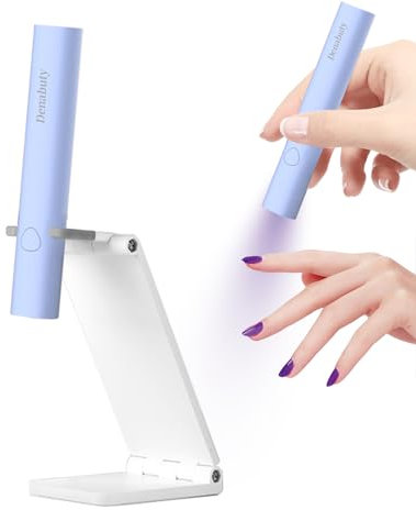 Lampe U V Ongles Gel, Denabuty Mini Lampe UV LED 3W Sans Fil, Séchoir à Ongles Efficace et Rapide Professionnel avec USB Rechargeable Portable pour Gel Pose Americaine, Vernis Semi Permanent Bleu