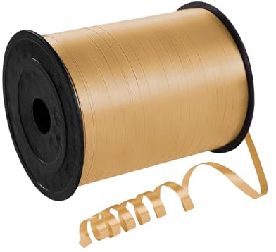 457m Cinta para Globos Regalos Dorado 5mm Ancho,Cinta Rizar Brillantes para Globos Envolver Regalos Lazo Ramo,Decorativa Manualidades Vestidos Boda Fiestas Navidad Cumpleaños Florista