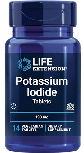 Life Extension, Potassium Iodide, 14 glutenfreie Tabletten, 130mg Kaliumjodid, 20mg Calcium & 20mg Phosphor je Dosis, Sojafrei, GMO frei, Geschmacksneutral