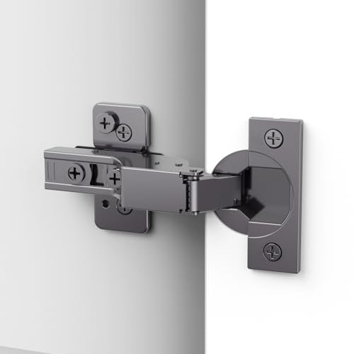 Chibery 30 Pack Frameless Inset Soft Close Concealed Hinges, Black Titanium Plated, Self Closing, 105° Open Angle 3D Adjustment, Stop 85 ＆ 105 Degrees, Clip On, Stainless Steel for Cabinet Door