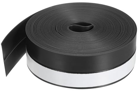 PATIKIL Silicone Seal Strip, 16.5FT Self Adhesive Door Draft Stopper 25MM Silicone Soundproof Gap Replacement Strip Roll for Window, Door, Black