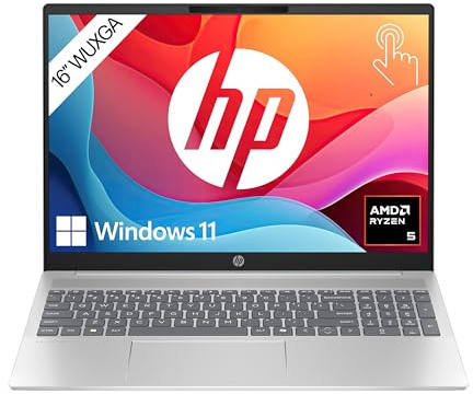 HP Pavilion Laptop, 16 WUXGA Touch-Display, AMD Ryzen 5 8540U, 8 GB DDR5 RAM, 512 GB PCIe NVMe SSD, AMD Radeon Graphics, QWERTZ, Windows 11 Home, Silber