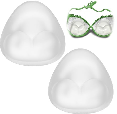 ORUZA 1 Pair Silicone Breasts Insert Pads, Invisible Push Up Bra Breast Enhancer, Non-slip Clear Triangle Bra Pads Waterproof Inserts Bras for Bikini Swimsuits Suspenders Dresses Gowns