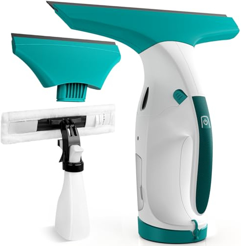 Eave Kit de nettoyage d'aspirateur de fenêtre sans fil amélioré avec buses d'aspiration de 17 cm et 28 cm, nettoyeur de vitres électrique avec autonomie de 40 min et réservoir d'eau de 270 ml