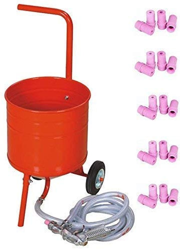 Sableuse Aérogommeuse Mobile sur Roulettes 31,50L 50lb 23kg + 20 BUSES