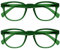 OPULIZE Pop Lesebrille 2er Pack Keck Rund Matt Rahmen Federscharniere Kratzfest Grün Herren Damen RR2-6 +2.00