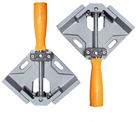 yzexu 2 Pièces 90 Degrés Serre Joint Angle, Ajustable Etau D'angle Alliage d'Aluminium, Étau de Serrage pour Menuiserie Charpentier, Outils Menuisier, Soudage de Charpentier