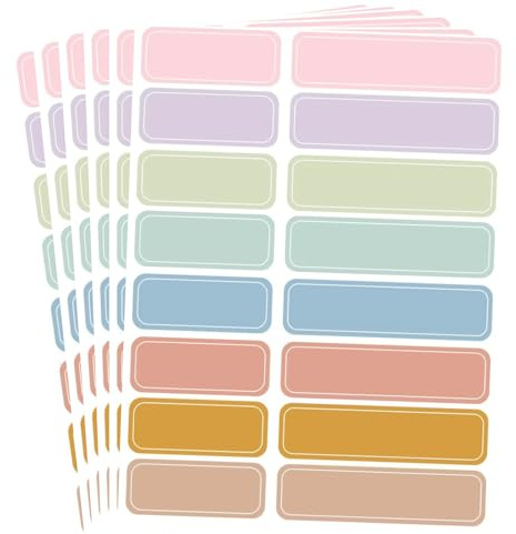 Self-Laminating Waterproof Water Bottle Labels - 320PCS Colored Write-on Name Label Stickers for Baby Daycare, Kids School Supplies and Home Organization