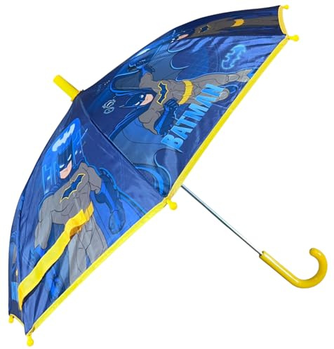 CARTOON Ombrello per bambini Batman ombrello con manico a U 8 raggi apertura manuale antivento