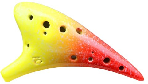 12-Hole Vessel Flute 12 Hole Alto C Ceramic Colorful Pointed Folk Wind | Alto C 12-Hole Recorder Instrument for Children Beginners Kids Students Music Class Practice Schools Players