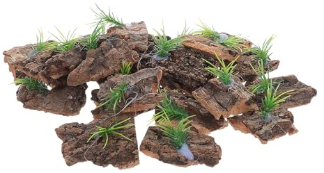NOLITOY 24 Pièces D'écorce Naturelle Irrégulière pour Terrarium de Reptiles – Décor Naturel pour Geckos, Caméléons et Tortues – Substrat Plat en Liège pour Cachette et Escalade –