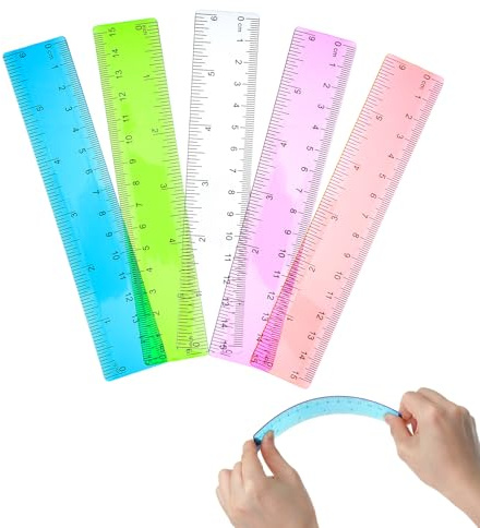 5er Lineal 15cm, Bunt Transparent Lineale Set Aus Kunststoff, Set Bunte Transparente Lineale, Büro Und Haushalt(6 Zoll)