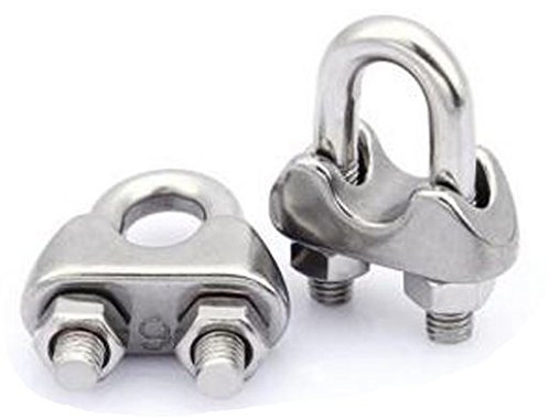 Drahtseilklemme 4 X Bügelklemmen 2 mm EDELSTAHL V4A Klemme Drahtseil Seilklemme