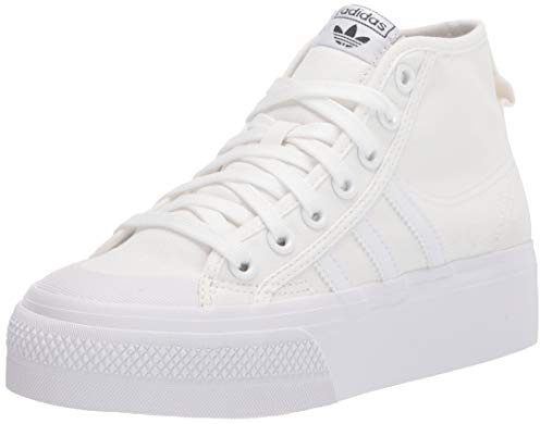 adidas Originals Damen Plattform Nizza Midnizza Plateau Mid / 3/4 Sneaker, Weiß/Weiß/Weiß, 36 EU