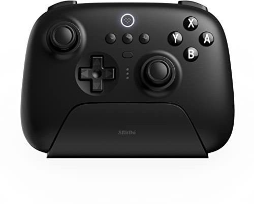 8BitDo Ultimate Bluetooth Controller with Charging Dock, Wireless Pro Controller with Hall Effect Sensing Joystick, Compatible with Switch, Windows and Steam Deck (Black)