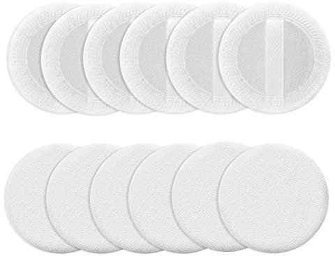 Sibba 12x Powder Puff Lose Puderquaste puder pads Runde Velours Gesicht Make-up Kompakt Body Container Einstellung Gepresste Mischung Foundation Creme mit Strap Applikator Make Up Schwamm Kissen Rouge