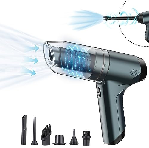 Ailgely Aspirador de Mano 19000PA, 120W Aspiradora de Coche Sin Cable, Carga rápida USB, en Seco y Húmedo, Filtro Lavable, Aspiradora Ligera Multifunción para Coche, casa, Oficina