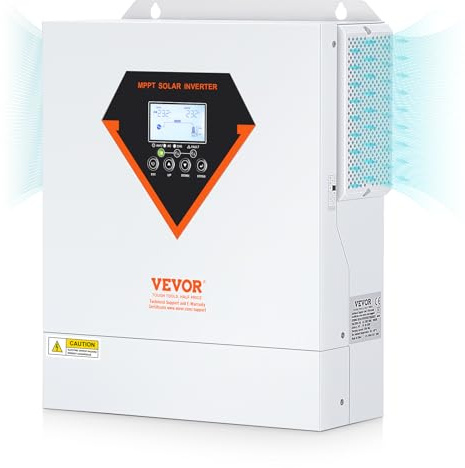 VEVOR 2-in-1-Hybrid-Solar-Wechselrichter 3500W Solar Inverter 7000VA Reiner Sinus MPPT LCD-Display 3 Lademodi (Solarladung, Netzladung, Hybridladung) & 4 Ausgangsmodi (UTL, SOL, SBU, SUB)