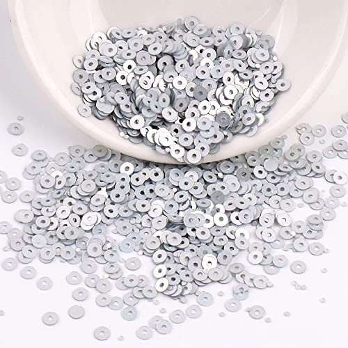 Anevous 6000 paillettes lucide, argento, 3 mm, rotondo, CRAFT_BEAD, paillettes luccicanti, da cucire, per matrimoni, decorazioni