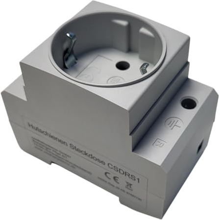Schutzkontakt Steckdose für Einbau auf Hutschiene in Schaltschrank Sicherungskasten 16A/230V für Deutsche Stecker